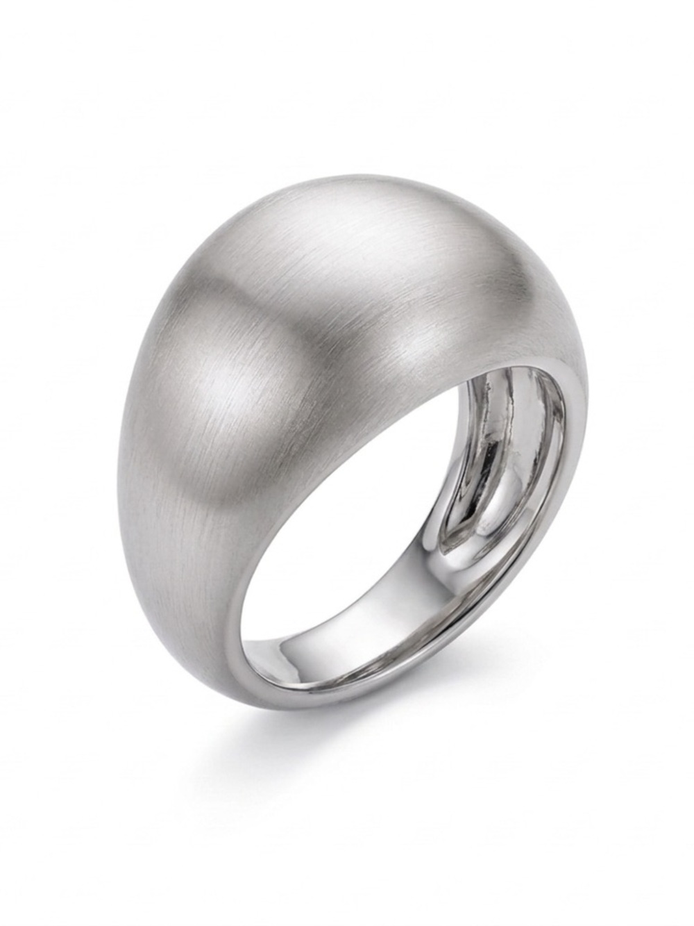 Limited Edition French Dome Ring - Brushed Silver Platinum Plated